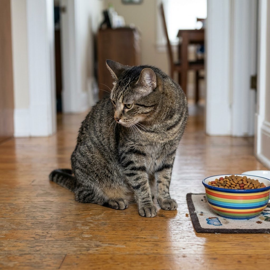 Cat refusing food, a sign your cat is stressed