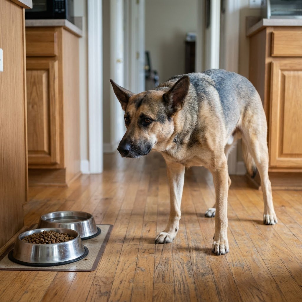 Dog guarding a food bowl, a common reason why does my dog growl at me